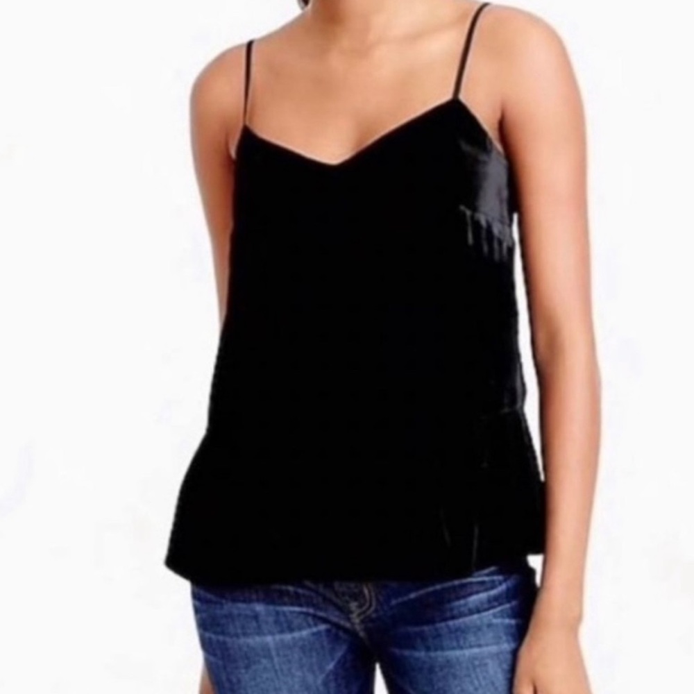 J. Crew Velvet Black Top